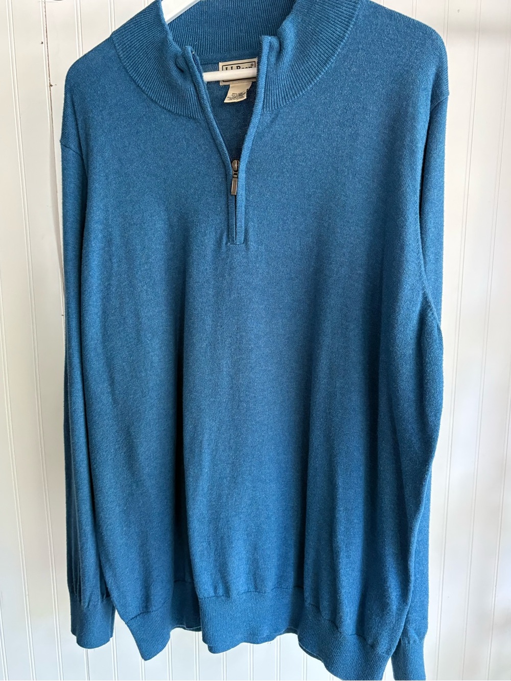 COTTON CASHMERE LL BEAN XXL ✨ quarter zip pull over long sleeve sweater EUC